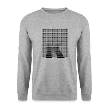 Letter K, Name, der Buchstabe K - Unisex Pullover - Weißgrau meliert - Vorne - Alina (178cm) & Michal (187cm)