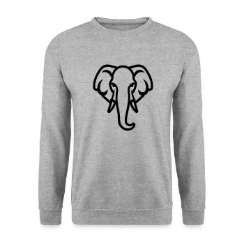 éléphant - Sweat-shirt Unisexe - gris chiné - Devant - Alina (178cm) & Michal (187cm)