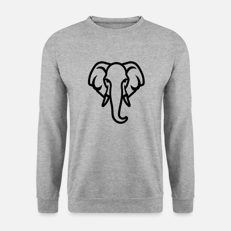 Elefant - Unisex Pullover - Weißgrau meliert