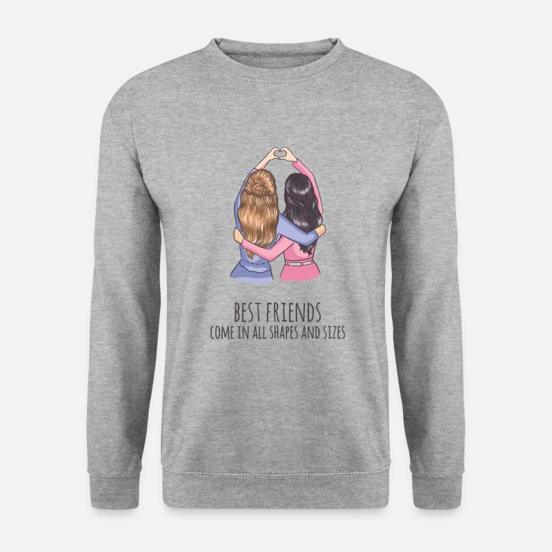 Geschenk Freundin. Geschenk für beste Freundin - Unisex Pullover - Weißgrau meliert