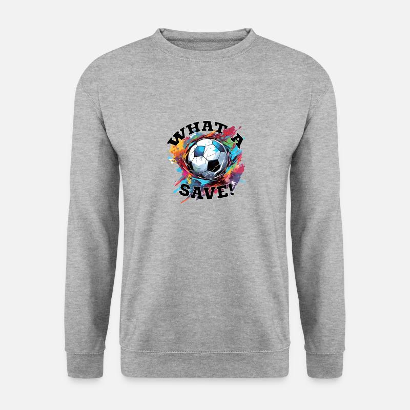 Fußball ball - What a Save! - Unisex Pullover - Weißgrau meliert