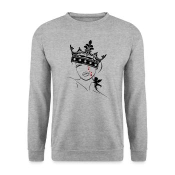 larmes à cupidon - Sweat-shirt Unisexe - gris chiné - Devant - Alina (178cm) & Michal (187cm)