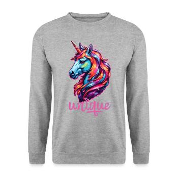 Unique - Unisex Sweatshirt - salt & pepper - Front - Alina (178cm) & Michal (187cm)
