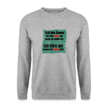Bauer Landwirt Landwirtschaft Spruch Geschenk - Unisex Pullover - Weißgrau meliert - Vorne - Alina (178cm) & Michal (187cm)