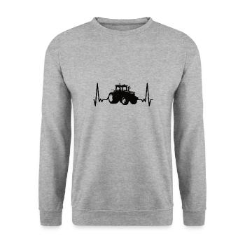Agriculture farmer tractor tractor trekker - Unisex Sweatshirt - salt & pepper - Front - Alina (178cm) & Michal (187cm)