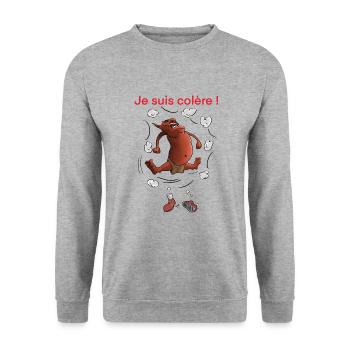 Grosse colère - Sweat-shirt Unisexe - gris chiné - Devant - Alina (178cm) & Michal (187cm)
