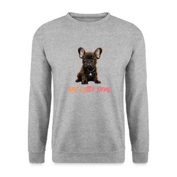 Bouledogue Français Chiens Chiot Diable - Sweat-shirt Unisexe - gris chiné - Devant - Alina (178cm) & Michal (187cm)