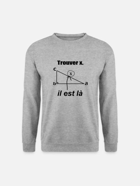 x est ici - Sweat-shirt Unisexe - gris chiné
