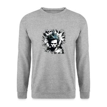 Punk - Unisex Pullover - Weißgrau meliert - Vorne - Alina (178cm) & Michal (187cm)