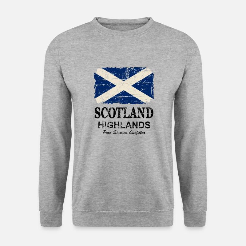 Scotland Flag - Vintage Look - Unisex Pullover - Weißgrau meliert