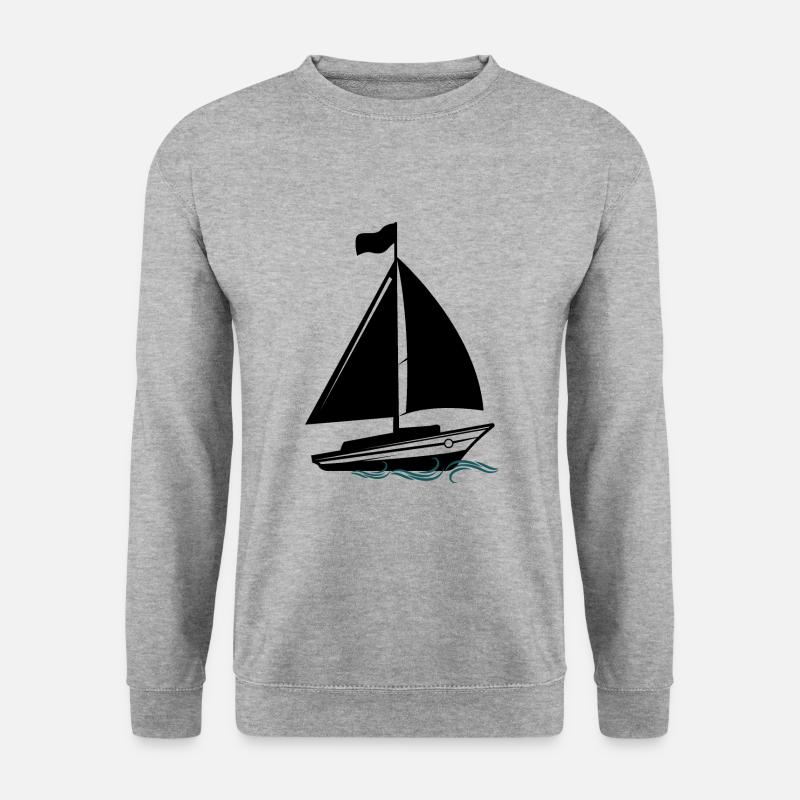 Segelboot - Unisex Pullover - Weißgrau meliert