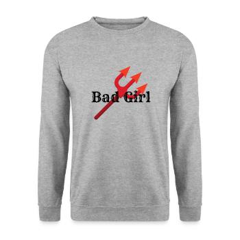 Bad Girl - Unisex Sweatshirt - salt & pepper - Front - Alina (178cm) & Michal (187cm)