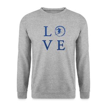 Skifahren Love Ski - Unisex Pullover - Weißgrau meliert - Vorne - Alina (178cm) & Michal (187cm)