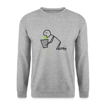 shirt stillpuking transparent PIC 1 - Unisex Pullover - Weißgrau meliert - Vorne - Alina (178cm) & Michal (187cm)