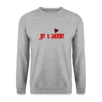 PAAR. GERADE VERHEIRATET. Junggesellinnenabschied. VALENTINSTAG. MARIES - Unisex Pullover - Weißgrau meliert - Vorne - Alina (178cm) & Michal (187cm)