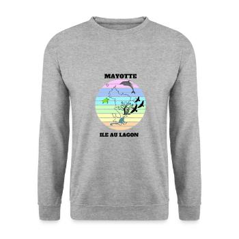 LANDSCAPE OF MAYOTTE - Unisex Sweatshirt - salt & pepper - Front - Alina (178cm) & Michal (187cm)