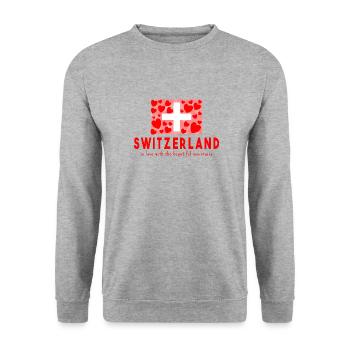 Switzerland - Unisex Sweatshirt - salt & pepper - Front - Alina (178cm) & Michal (187cm)