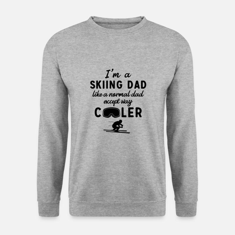 Ich bin ein Ski Papa - Unisex Pullover - Weißgrau meliert