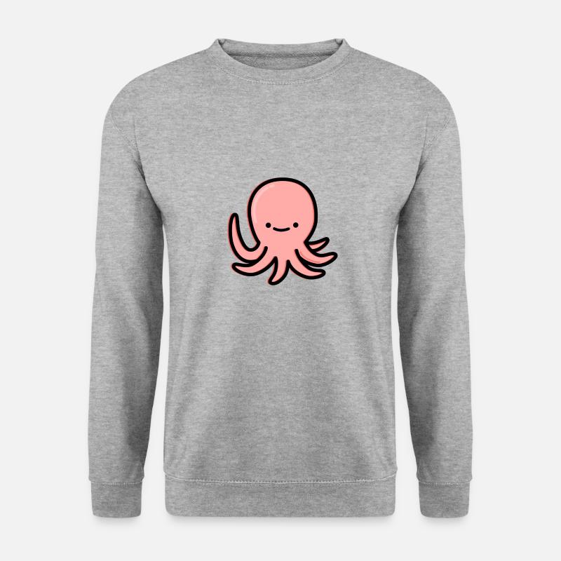 Süße Krake - Unisex Pullover - Weißgrau meliert