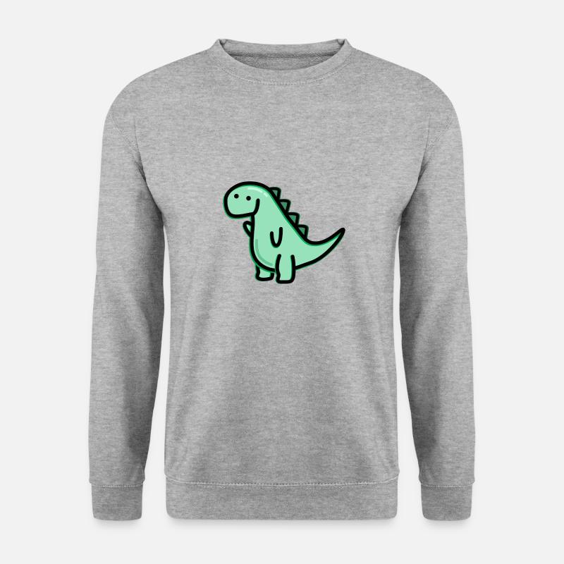 Süßer Dino - Unisex Pullover - Weißgrau meliert