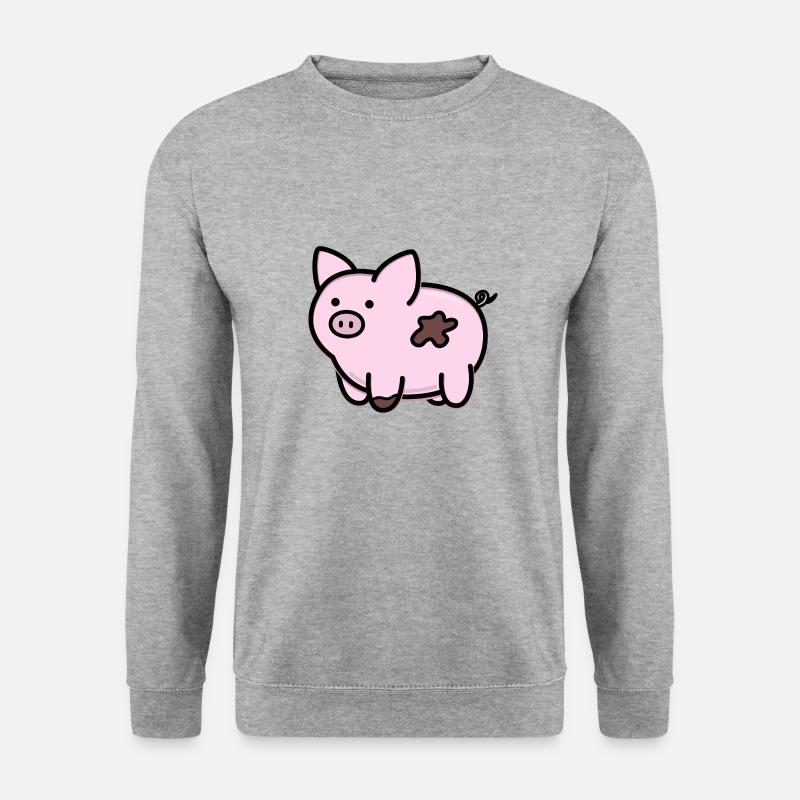 Süßes kleines Schwein - Unisex Pullover - Weißgrau meliert
