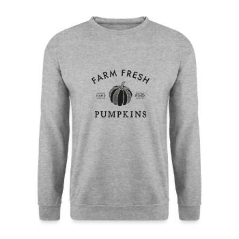 Pumpkins Kürbisse Farm Fresh Pumpkins - Unisex Pullover - Weißgrau meliert - Vorne - Alina (178cm) & Michal (187cm)