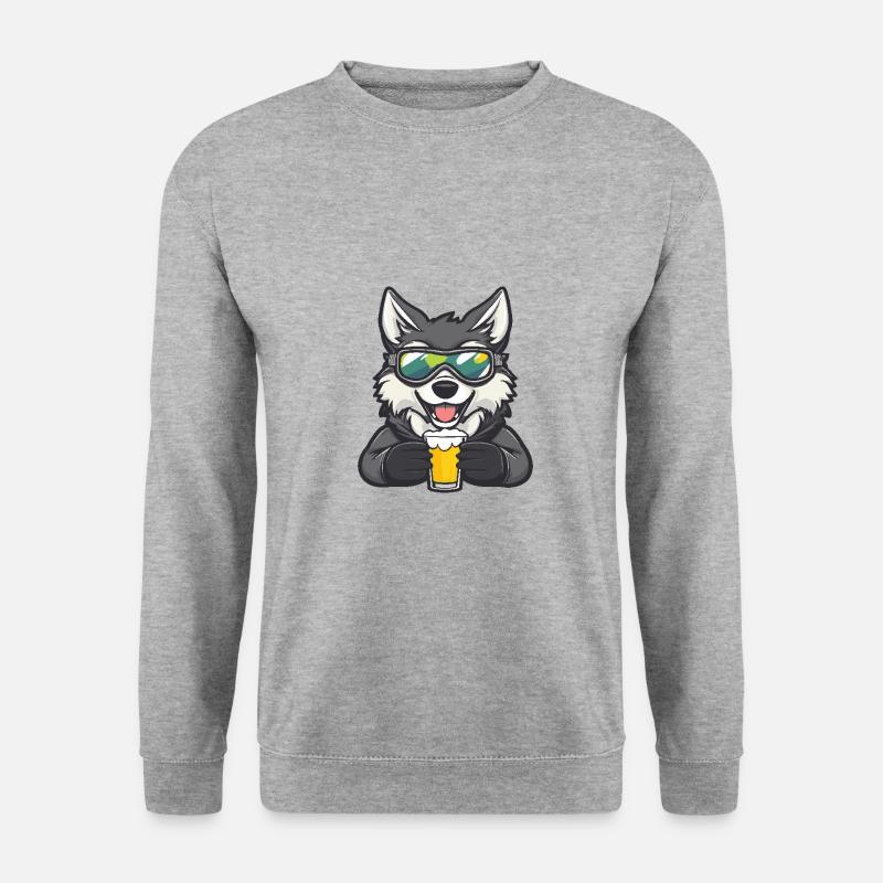 Wolf Après-Ski Beer - Unisex Sweatshirt - salt & pepper