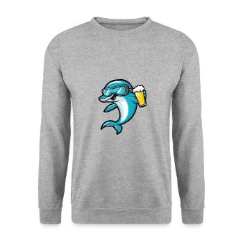 Bière d’après-ski Delfin - Sweat-shirt Unisexe - gris chiné - Devant - Alina (178cm) & Michal (187cm)