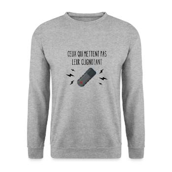 ceux qui mettent pas leur clignotant - Sweat-shirt Unisexe - gris chiné - Devant - Alina (178cm) & Michal (187cm)