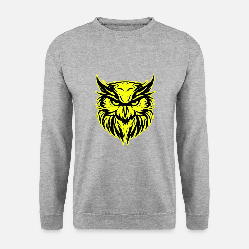 Owl Head Portrait Icon - Unisex Sweatshirt - salt & pepper