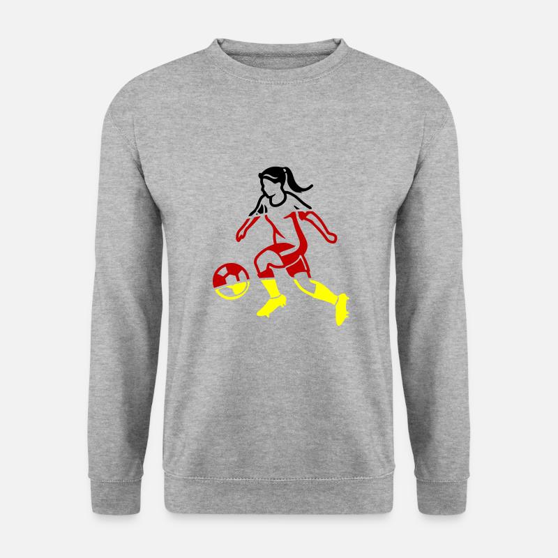 Frau Fussball Team Deutschland - Unisex Pullover - Weißgrau meliert