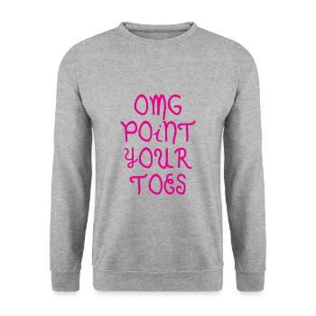 Omg Point Your Toes 4 - Unisex Pullover - Weißgrau meliert - Vorne - Alina (178cm) & Michal (187cm)