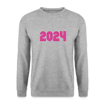 2024. NOËL. ANNEE. ANNIVERSAIRE. RETRAITE. FÊTE - Sweat-shirt Unisexe - gris chiné - Devant - Alina (178cm) & Michal (187cm)