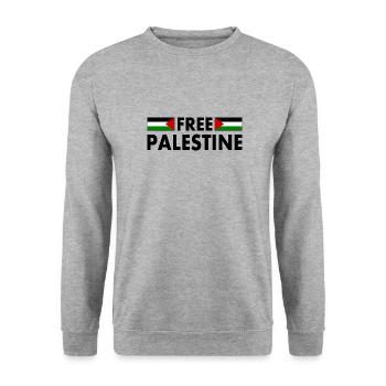 Free palestine - Sweat-shirt Unisexe - gris chiné - Devant - Alina (178cm) & Michal (187cm)