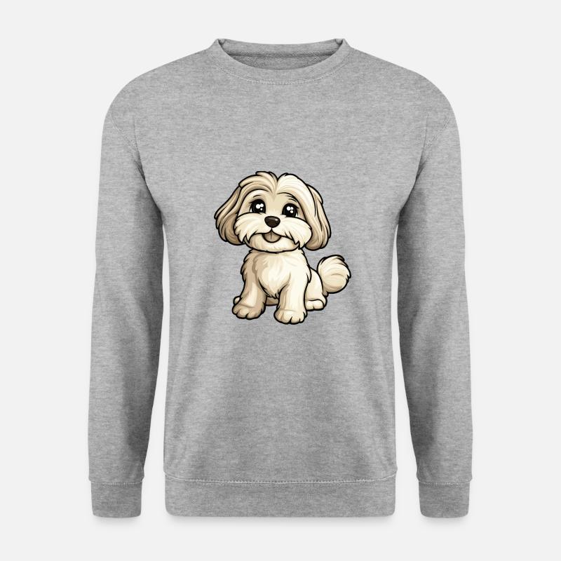 Havanese Hund Comic Baby - Unisex Pullover - Weißgrau meliert