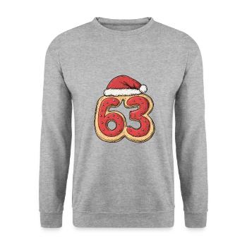 63 Number Christmas - Unisex Sweatshirt - salt & pepper - Front - Alina (178cm) & Michal (187cm)