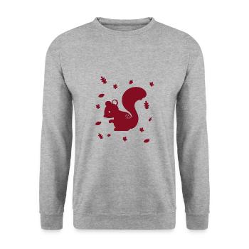 Squirrel - Chipmunk - Forest Animal - Nature - Unisex Sweatshirt - salt & pepper - Front - Alina (178cm) & Michal (187cm)