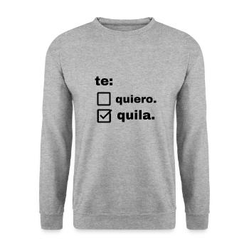 tequila - Sweat-shirt Unisexe - gris chiné - Devant - Alina (178cm) & Michal (187cm)