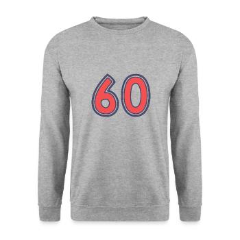 60. 60 ANS. 60e ANNIVERSAIRE. ANNIVERSAIRE 60 ANS. - Sweat-shirt Unisexe - gris chiné - Devant - Alina (178cm) & Michal (187cm)