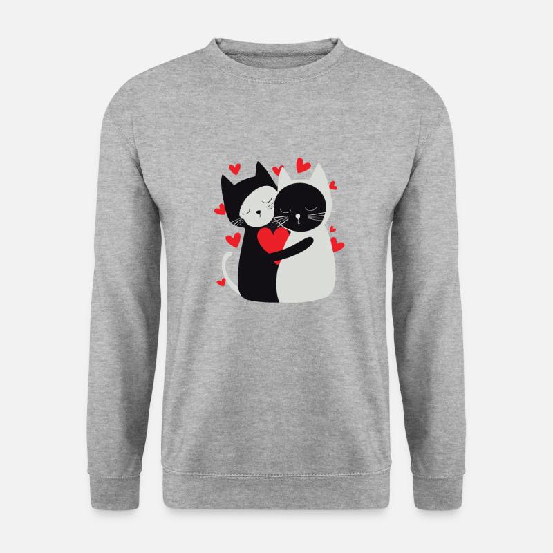 Two cuddling cats - Unisex Sweatshirt - salt & pepper