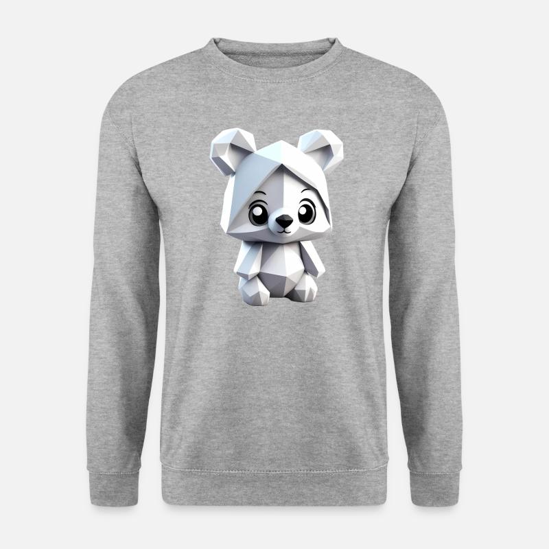 Bären-Kunst - Unisex Pullover - Weißgrau meliert