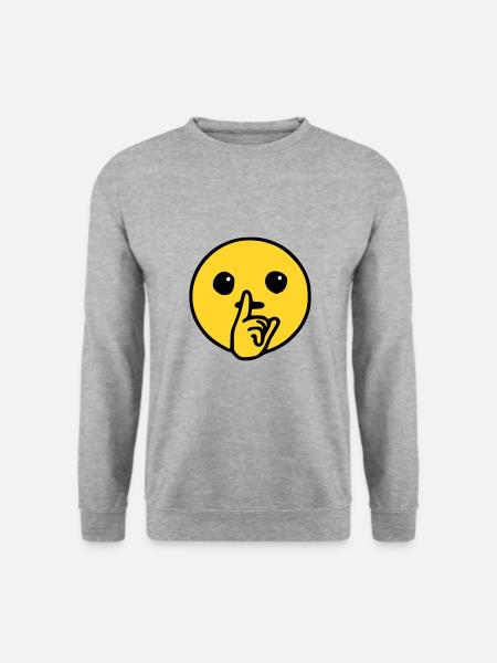 Emoji Leise Skizze Farbe - Unisex Pullover - Weißgrau meliert
