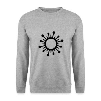 Sonne Zeichnung Natur Skizze schwarz - Unisex Pullover - Weißgrau meliert - Vorne - Alina (178cm) & Michal (187cm)