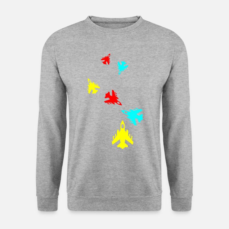 Flugzeug jet symbol - Unisex Pullover - Weißgrau meliert