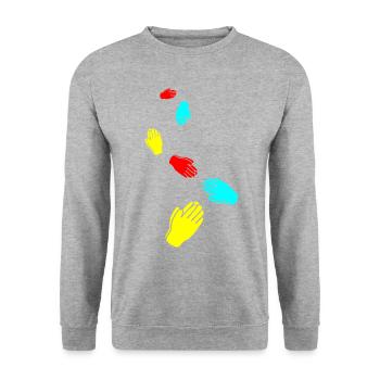 Hands symbol - Unisex Sweatshirt - salt & pepper - Front - Alina (178cm) & Michal (187cm)