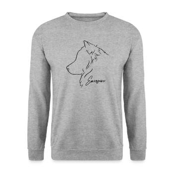 Eurasier Profile Dogs Dog Wilsigns - Unisex Sweatshirt - salt & pepper - Front - Alina (178cm) & Michal (187cm)
