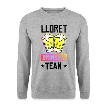Lloret De Mar Drinking Team - Unisex Pullover - Weißgrau meliert - Vorne - Alina (178cm) & Michal (187cm)