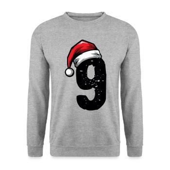 9 Numéro de Noël - Sweat-shirt Unisexe - gris chiné - Devant - Alina (178cm) & Michal (187cm)