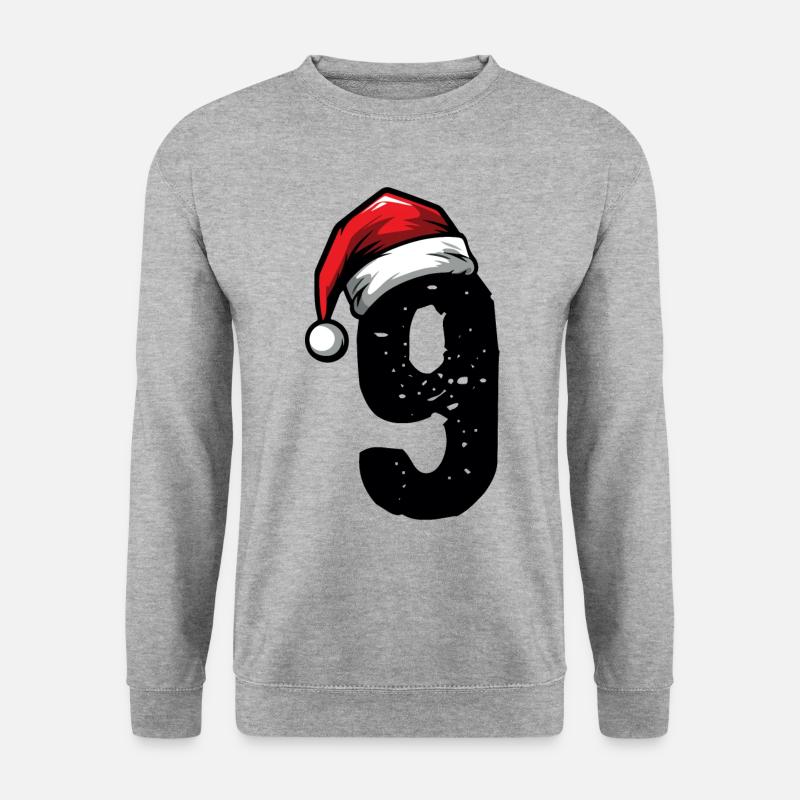 9 Zahl Weihnachten - Unisex Pullover - Weißgrau meliert