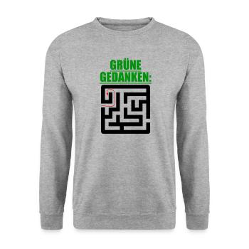 Witze Grüne Die Grünen Habeck Baerbock Partei Öko - Unisex Pullover - Weißgrau meliert - Vorne - Alina (178cm) & Michal (187cm)